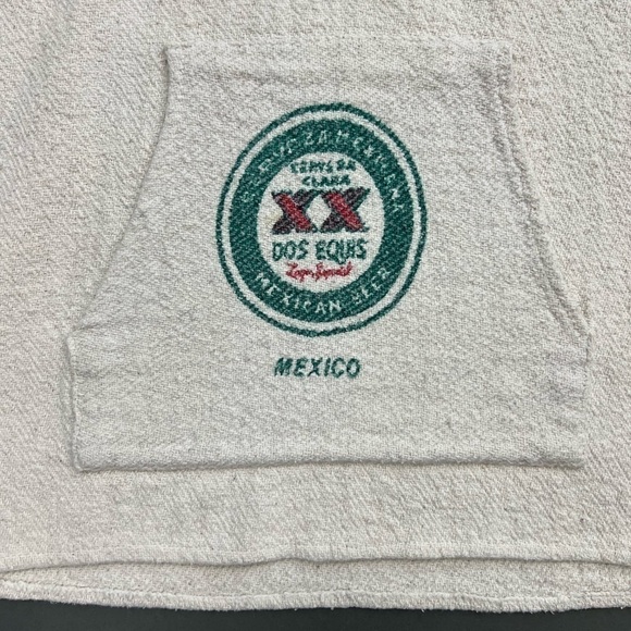 Vintage Dos Equis Zarape Hoodie Double Sided Graphic Logo Print - Picture 5 of 7